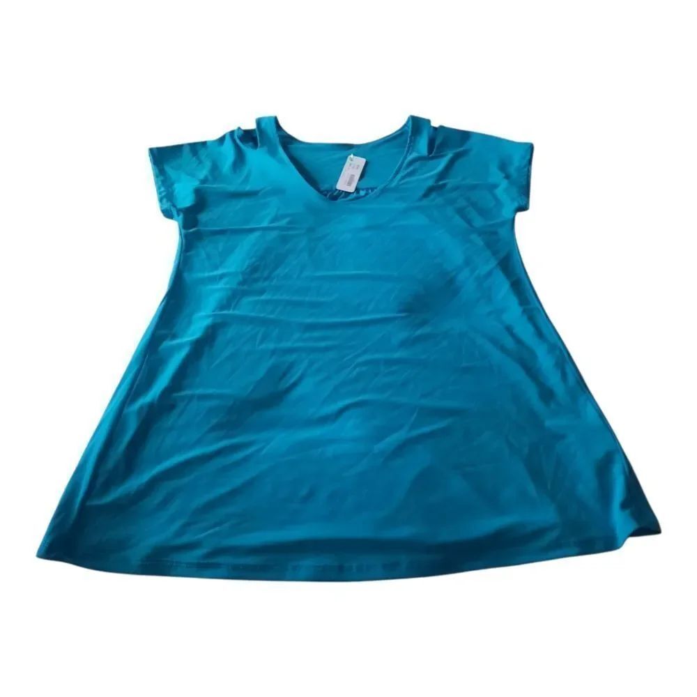 Vibrant Blue Short Dolman Sleeve A-Line Top